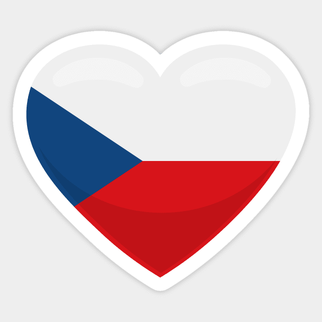 Czech Republic Flag Heart Sticker by SunburstGeo